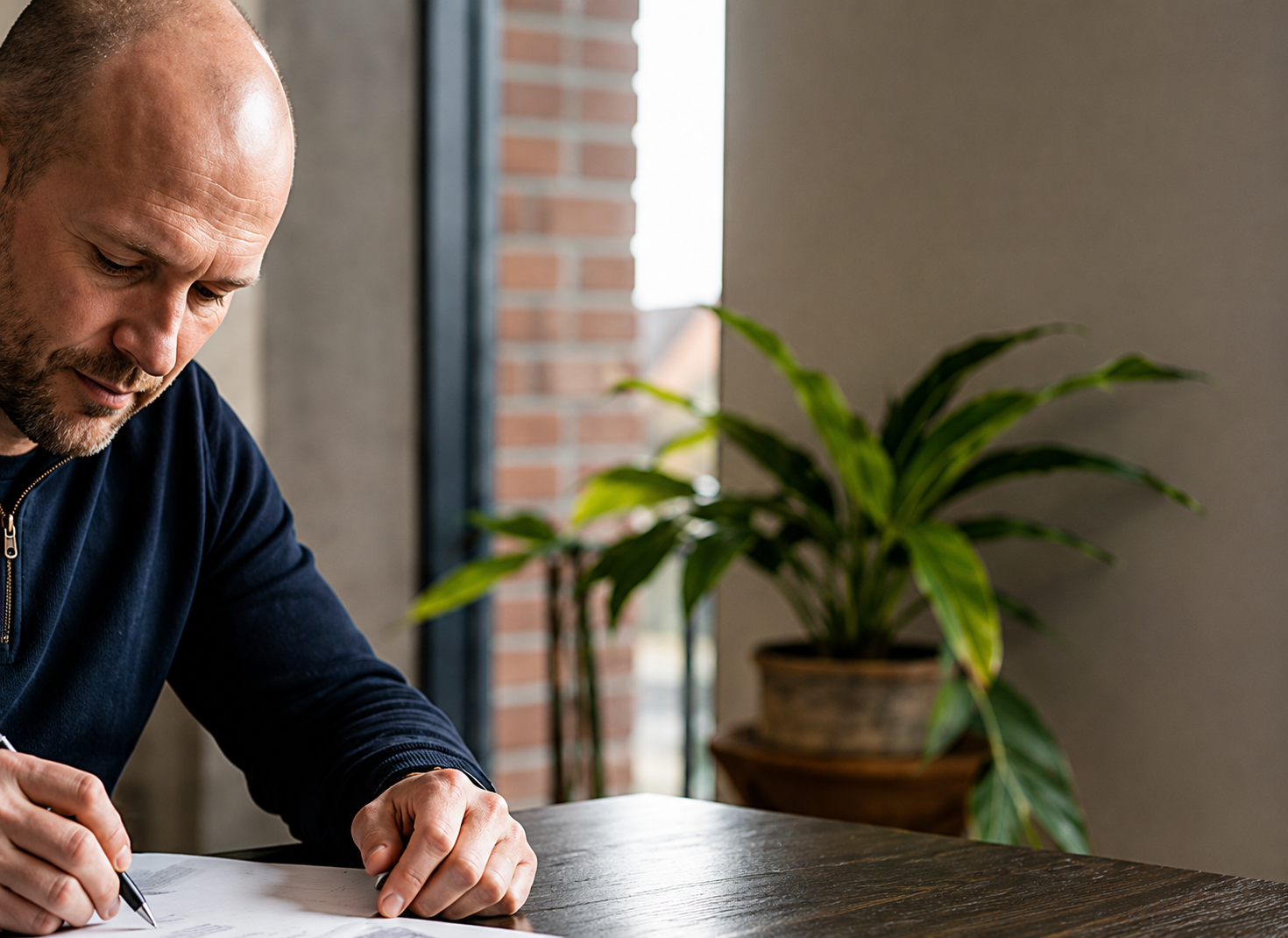 Carlo writing — quiet morning reflection.